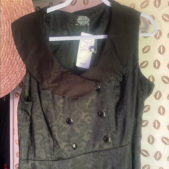 Black Damask Fit & Flare Dress - Picture 5 of 8